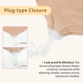 DERAYMI 30 Pack Urostomy Bags, Drainable One-Piece System Urostomy Pouches with Anti-Reflux Valve, Ostomy Supplies for Urostomy Stoma Care, Cut-to-Fit 15-45mm