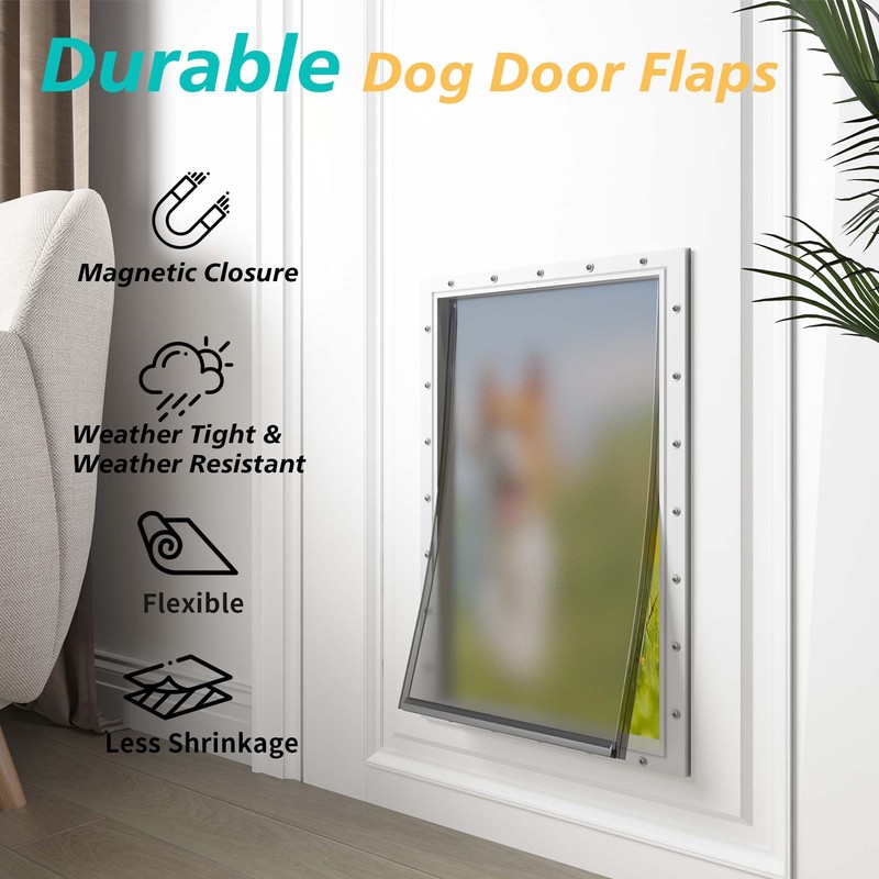 2PACK Large Dog Door Replacement Flaps with Screws - Pet