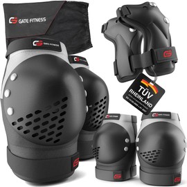 GATE FITNESS® Protector Set for Children and Adults - Protective Equipment Set [6 Pieces] Knee Pads with Wrist Guards and Elbow Pads for Inline Sports - Protective Equipment Set for Children