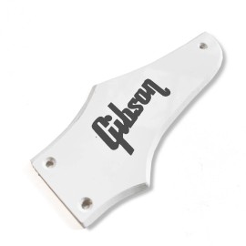 GaryG's Single Ply White Truss Rod Cover for Gibson & Epiphone Firebird #3 + Black Decal
