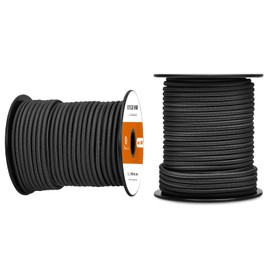 Abma Cord Bungee Cord 4mm 30M Elastic Shock Cord 100% Stretch Elastic Bungee Rope for Tarpaulin, Trailer, Backpack, Tent Pole, Kayak - Black