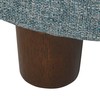 HomePop Round Tweed Storage Ottoman, Teal Tweed