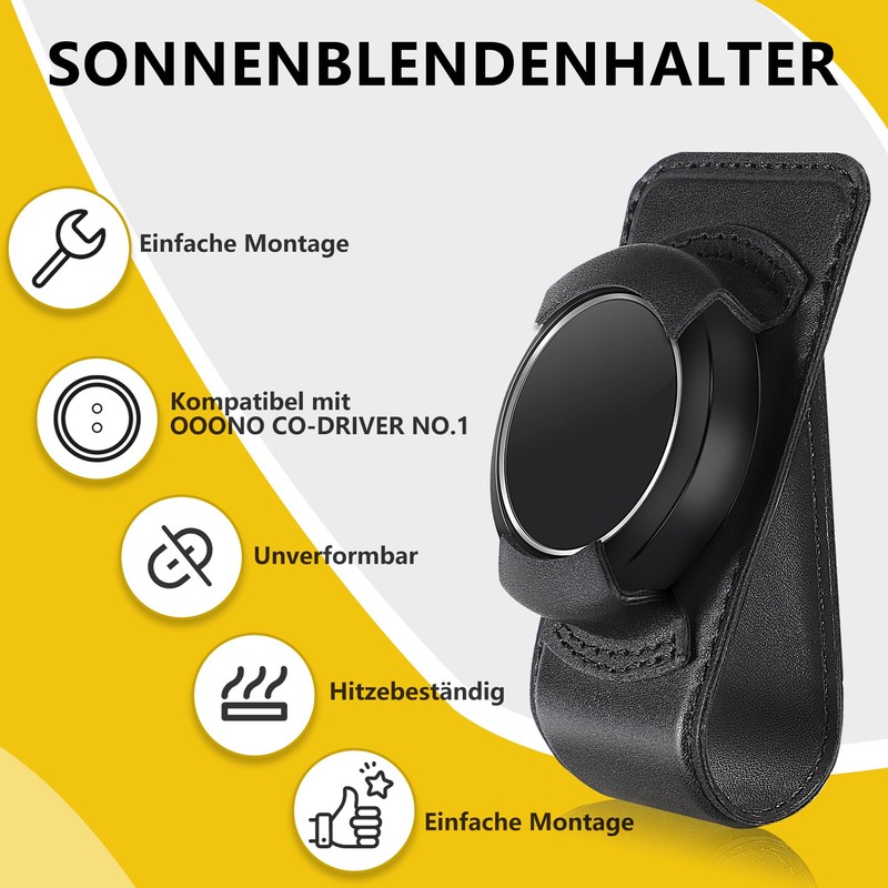 COCASES Sun Visor Holder Compatible with Ooono Co-Driver No1, Leather