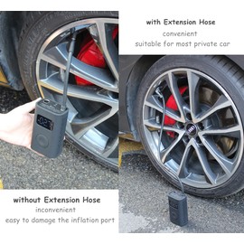 sciuU 40cm / 15.7 inches Extension Tube Hose for Portable Air Compressors, Bike Car Motorcycle Bicycle Tyre Air Pump Inflator Replacement Hose, with Locking Adapter Valve Schrader American valve