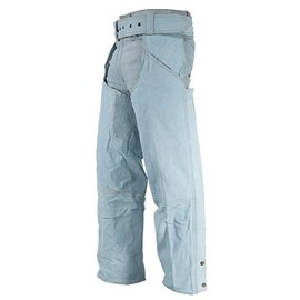 Billys Biker Gear Leather Chaps That Look Like Blue Denim Medium
