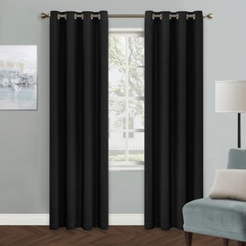 MYSKY HOME Blackout Curtains - 80 Inch Long, Room Darkening, Thermal Insulated, Grommet Window Curtains for Living Room & Bedroom