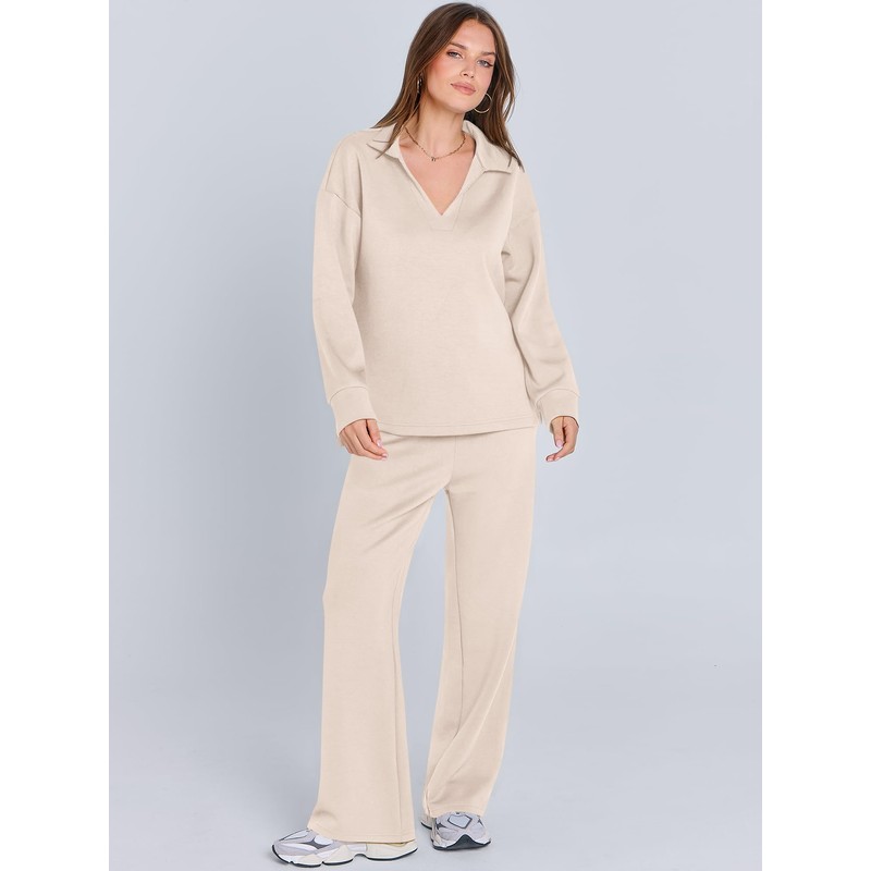ANRABESS Women's 2 Piece Outfits Lounge Sets Casual Long Sleeve