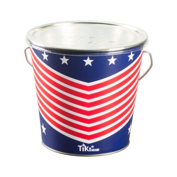 TIKI Brand BiteFighter Citronella Wax Candle, Metal Bucket USA Flag - Mosquito Repellant Candle for Outdoors - Lawn, Patio, Backyard and Garden, 17 oz, 1418104