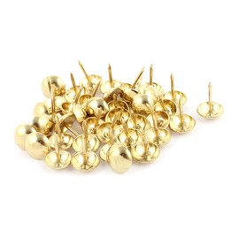 IIVVERR Home Furniture Sofa renovation Thumb Tack Nail Gold Tone 7/16-inch Dia 40pcs (Muebles para el hogar Sofá Tapicería Pulgar Tachuela Tono dorado 7/16-inch Dia 40pcs