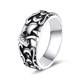 VONALA Mushroom Ring for Women Sterling Silver Magic Mushroom Band Ring Mushroom Jewelry Gifts for Women Teens Girls