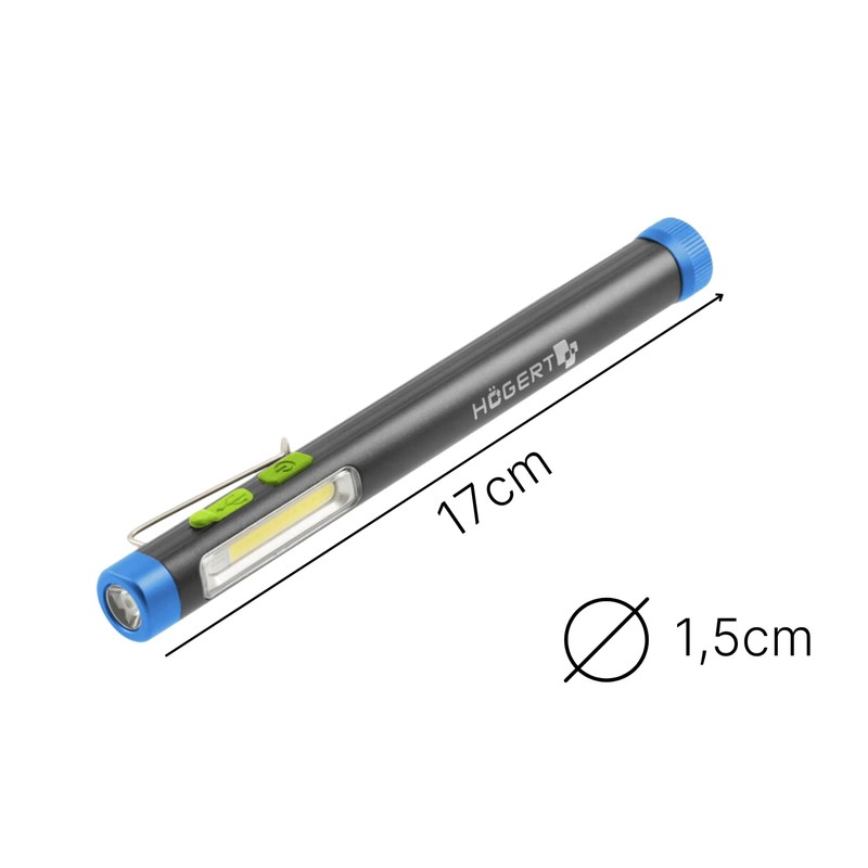 Högert Technik Pen Light UV Flashlight 300LM 4 Light Modes