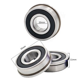 CLKE 4 x F6003-20-2RS Flange Ball Bearings Wheel Flange Ball Bearing 35 x 20 x 11 mm Ball Bearing for All Types of Wheelbarrow, Sack Truck Wheel, Industrial Equipment, Transport Vehicles, Machines
