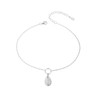 SVB 925 Sterling Silver Anklet Bracelet with Seashell Charm (Rhodium