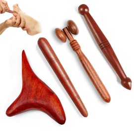 Eowppue Premium Acupressure Rod Set, Versatile Trigger Point Massager, Fascia Rod and Massage Accessories Made of Premium Wood