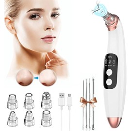 Removedor de Espinillas, Limpiador de Poros USB Recargable con Pantalla LED, 6 Sondas de Succin y 3 Modos, Extractor de Puntos Negros Electrico, Succionador de Puntos Negros con 4Pcs Acn Kit, Maquina Limpiadora de Poros Aspiradora para Cuidado de Cara