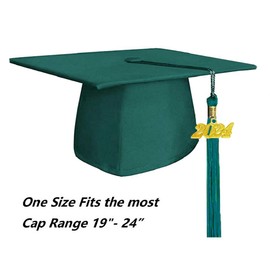 Vitosun 2024 Adult's Matte Forest Green Graduation Cap with Tassel Hats for Senior High School/College Graduates Photography