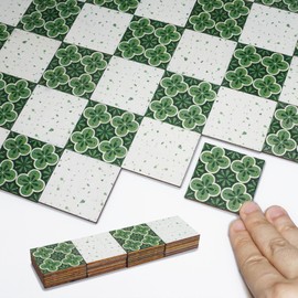 Halandar Dollhouse Flooring Tiles on 1/12 1/6 Scale Miniature Decor Accessories 32pcs Double-Sided