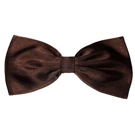 Satin Solid Color Hair Bow Collection (Brown, Alligator Clip)