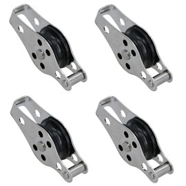 Marine Pulley Block with 25mm Diameter Nylon Wheel 316 Grade Stainless Steel 4pc