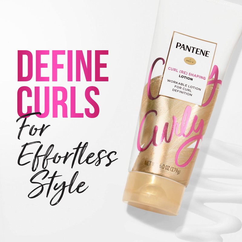 Pantene Hair Lotion, Moisturizing, for Curly Hair, Cream Reshapes and