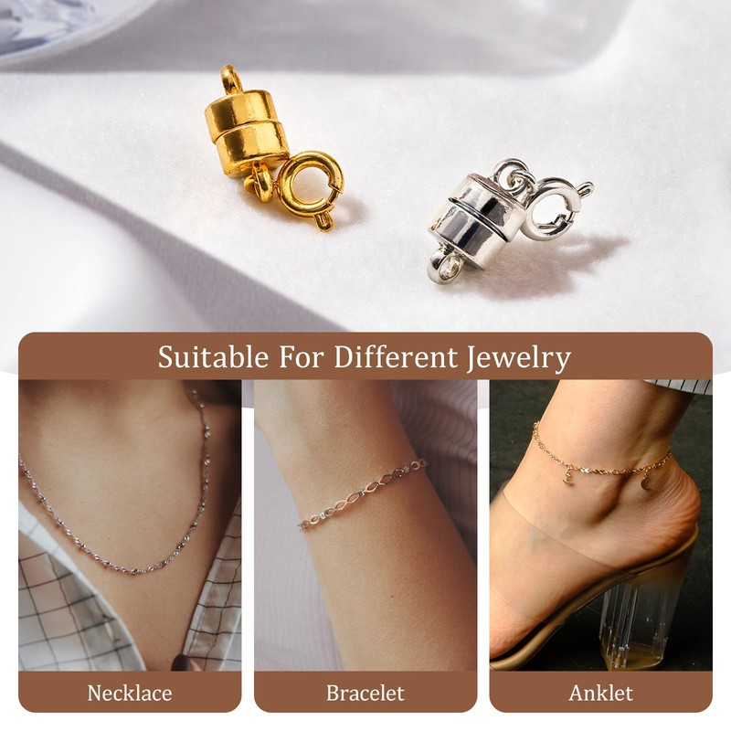 6 Pieces Magnetic Clasp Jewellery, Magnetic Clasp for Chains, Magnetic