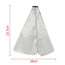 JNNJ Universal Gear Knob Accessories, Automotive Gear Lever Leather Cover, Durable Leather Gear Stick Gaiter, Gear Knob Cover, for Vehicles (Carbon White)