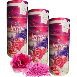 Laundry Scent Booster Beads Bundle - Pack of 3 x 176g Lenor Frosted Rose Wonderland In Wash Scent Booster Laundry Beads Bulk with Topline Card. Great Fabric Freshness From Wash to Wear