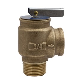 Apollo Valve 10-400 Series Bronze Safety Relief Valve, ASME Hot Water, 50 psi Set Pressure, 3/4" NPT Male x Female