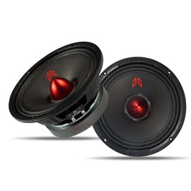 Gaooger MX65E2 Midrange Loudspeaker 6.5" Red Bullet, 480W Max, 4 Ohms, Premium Quality Audio Door Speakers for Car or Truck Stereo Sound System, Black (2 Speaker)
