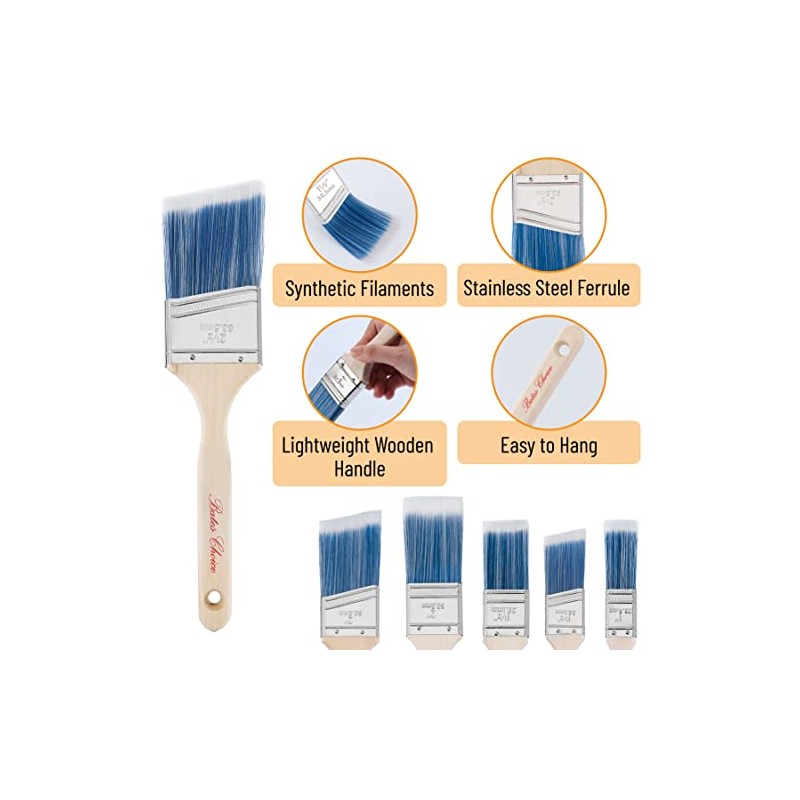 Bates- Paint Brushes, 2.5-Inch, 3 Pack, Treated Wood Handle, Angle