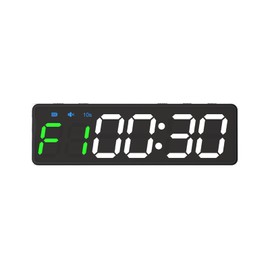 AIXXCUVQ Magnetic Timer Gym Clock Digital Timer for Interval Training Volume of Timer Can Be Adjusted Or Turned Off. ABS Strong, Balck Frame, Green and White Font