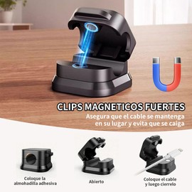 6 Piezas Organizador de Cables, Magnetic Cable Clip, Ajustable Canaletas para Cables - Clip Cable, Grapas Cable, Cable Management, Organizador de Escritorio, Cubre Cables, para el Hogar, Oficina