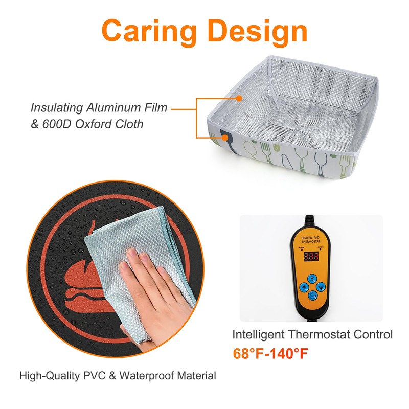 EKEPIN Heat Mat Fits for Fermenting Dough with Heat Preservation