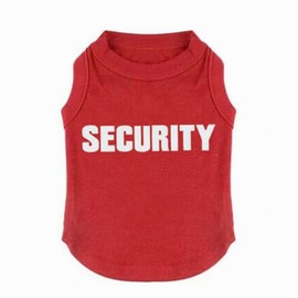 Dog Shirt Tee Shirts Puppy Summer Clothes Tank Top Vest SECURITY Sweat Shirt for Small dog Medium Cat (M, Red)