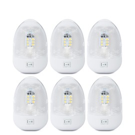 Lumitronics LED RV 12V Dome Light with On/Off Switch and Removable Lens (6-pack)