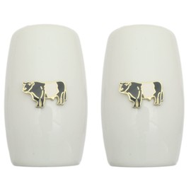 Belted Galloway China Salt and Pepper Shakers Cruet Set Modern White CSP 32