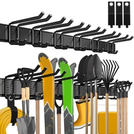 klasit Garage Wall Organizer,12Pack Carries 600 lbs,Garden Tool Organizer 49.5in With Large Storage Space,Easy Assembly, Sturdy Design,for Efficient Tool Storage Garage Organization