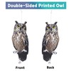 OffiCreative 2Pack Reflective Fake Owls Hanging Decoration Garden Owls Scarer