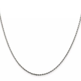 GlittersandGold Sterling Silver 1.5mm Diamond-cut Rope Chain Necklace