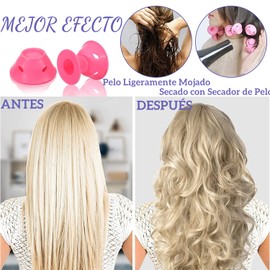 Rizos Sin Calor, Rulos para Cabello Sin Calor de Suave, Rizadores de Silicona Incluye 20 Grandes y 20 Pequeños, Rulos Mágicos para Cabello Largo y Corto-Estilo de Pelo de Bricolaje