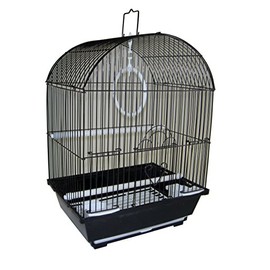 YML A1304BLK Round Top Style Small Parakeet Cage, 11 x 9 x 16