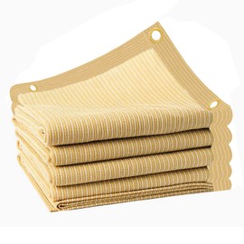 MEANCHEN 90% 10x10ft Sun Shade Cloth for Outdoor Deck Backyard Patio Garden Shade Fabric Privacy Screen Pergola Shade Cover Canopy Beige