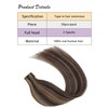 Ombre Tape in Human Hair Extensions for Women Highlighted Brown