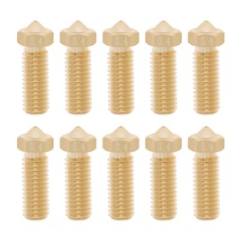 DiGiYes 10Pcs Brass Volcano Nozzle 0.4mm M6 Thread Nozzles Extra Extruder Nozzles for 1.75mm Filament 3D Printer Parts