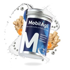 AgilNature MobilAgil 90 Kapseln, 1 Monats-Ration – veganes Chondroitinsulfat, Glucosamin, Ingwer & Vitamin C für Gelenke & Knorpel, Unterstützt Beweglichkeit & Gelenkgesundheit, 100% vegan, Made in Ge
