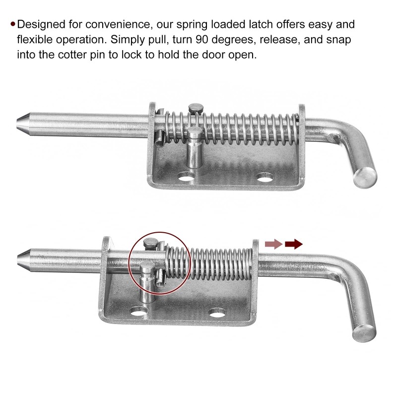 sourcing map Barrel Bolt Latch, 2Pcs 10x135mm - Stainless Steel