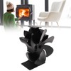 6 Blade Stove Eco Fan Black High Temperature Resistant Self