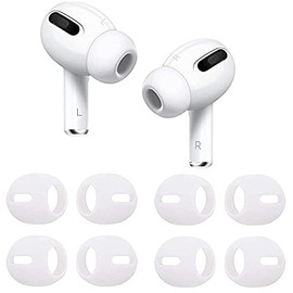 BLLQ Fit in Case AirPod Pro Eartips Covers Anti-Slip Earuds Cover Silicone Compatible with AirPods Pro【 Fit in The Charging Case 】 4 Pairs White w