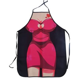 STIOEDYUAN Funny Kitchen Cooking Adult Apron for Grilling, Baking - Chef Gifts for Men, Women (Rose Red, One Size)