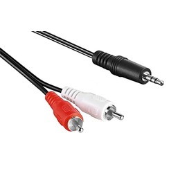 3.5mm Stereo Jack to RED & WHITE RCA Phono Cable Audio Aux Music Lead 1m